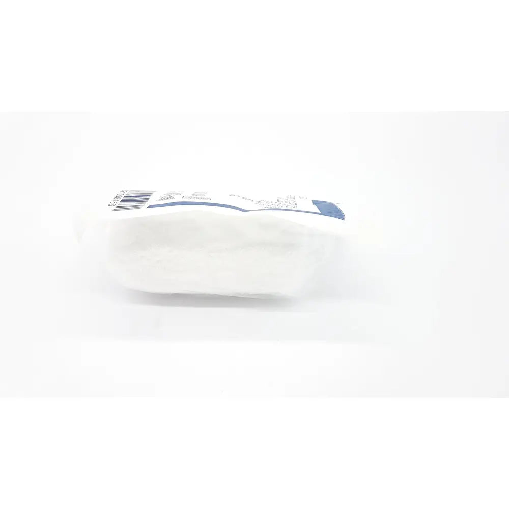 A white soft cotton facial wipe pack with a blue and white label for covidien kerlix fluffy gauze bandage roll