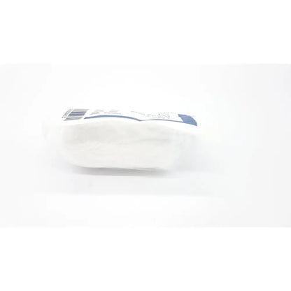 A white soft cotton facial wipe pack with a blue and white label for covidien kerlix fluffy gauze bandage roll