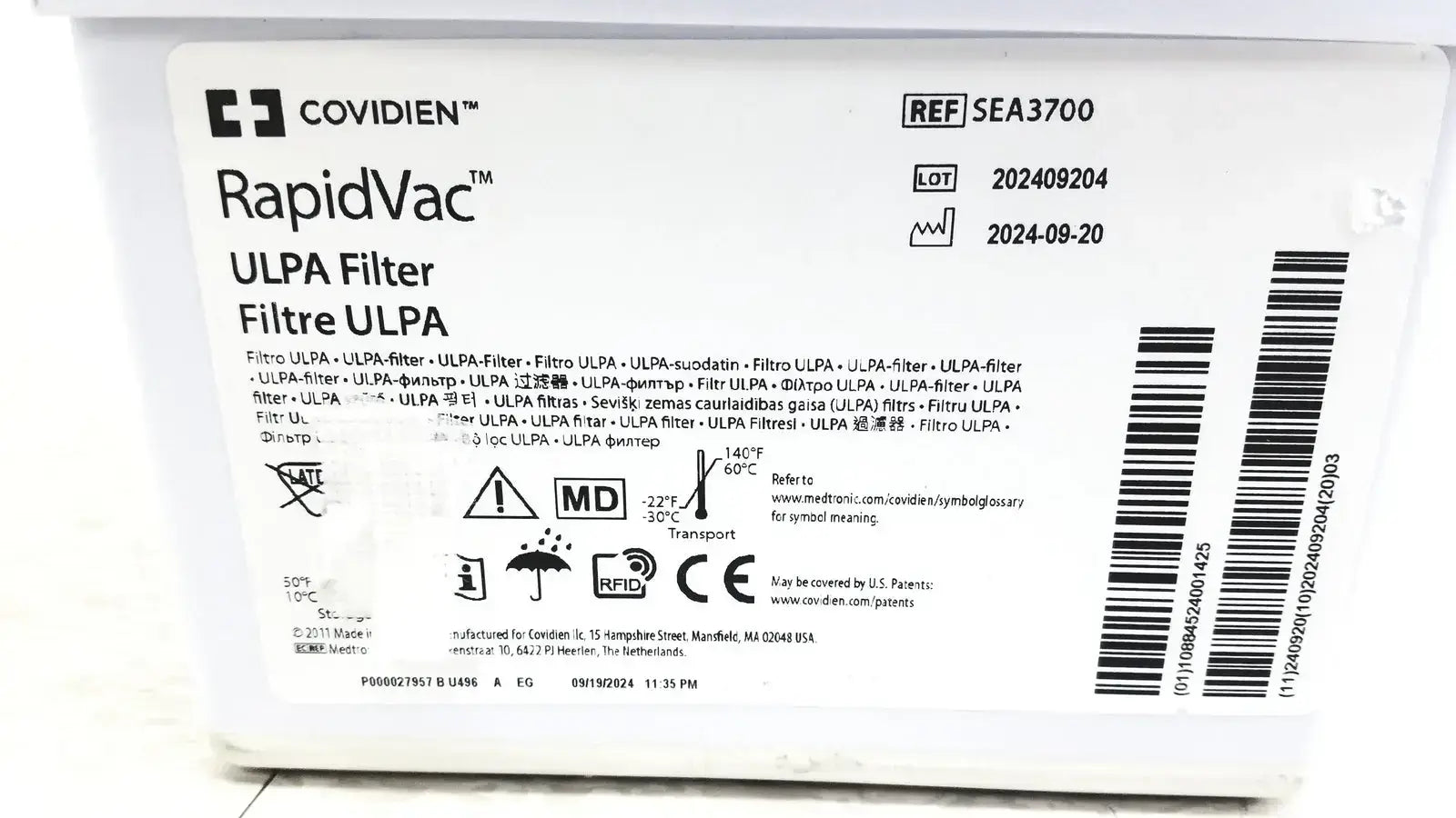 3M Covidien RapidVac ULPA Filter Ref SEA3700 Smoke Evacuator Filter, second-hand product photo 5