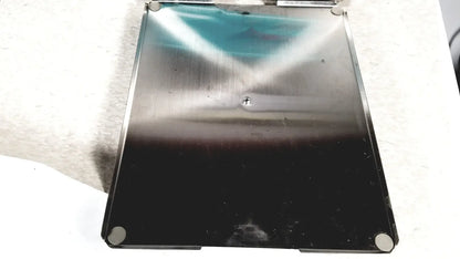 Stainless steel laptop base with black lower half and reflective upper surface of crest ultrasonic powersonic cleaner model p1100d