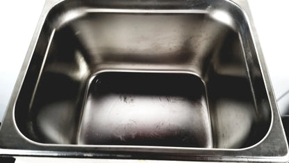 Stainless steel kitchen sink with rectangular basin and raised edges in crest ultrasonic powersonic cleaner model p1100d