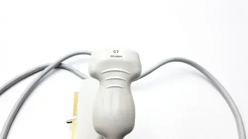 White plastic ultrasound transducer head with c7 and eclipse branding for criticare 506nt3 series comfort cuff patient monitor