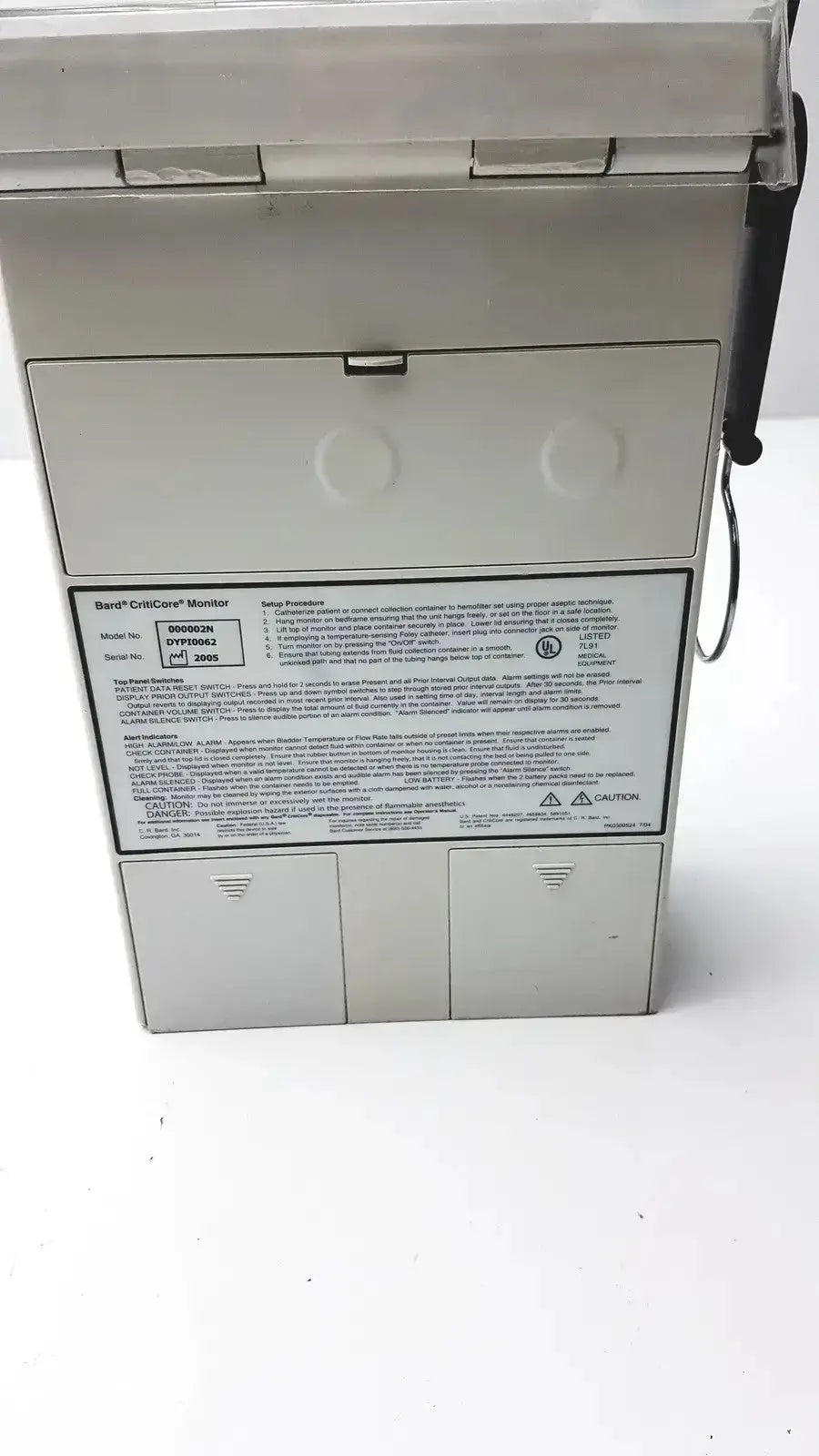 Bard CritiCore Fluid Output and Temperature Monitor Model 000002N Patient Monitor, second-hand product photo 7