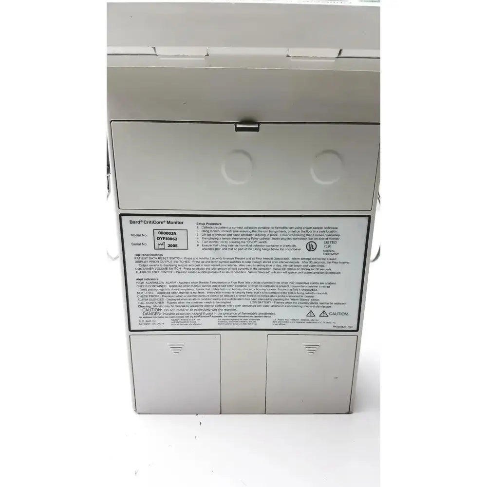 Bard CritiCore Fluid Output and Temperature Monitor Model 000002N Patient Monitor, second-hand product photo 11