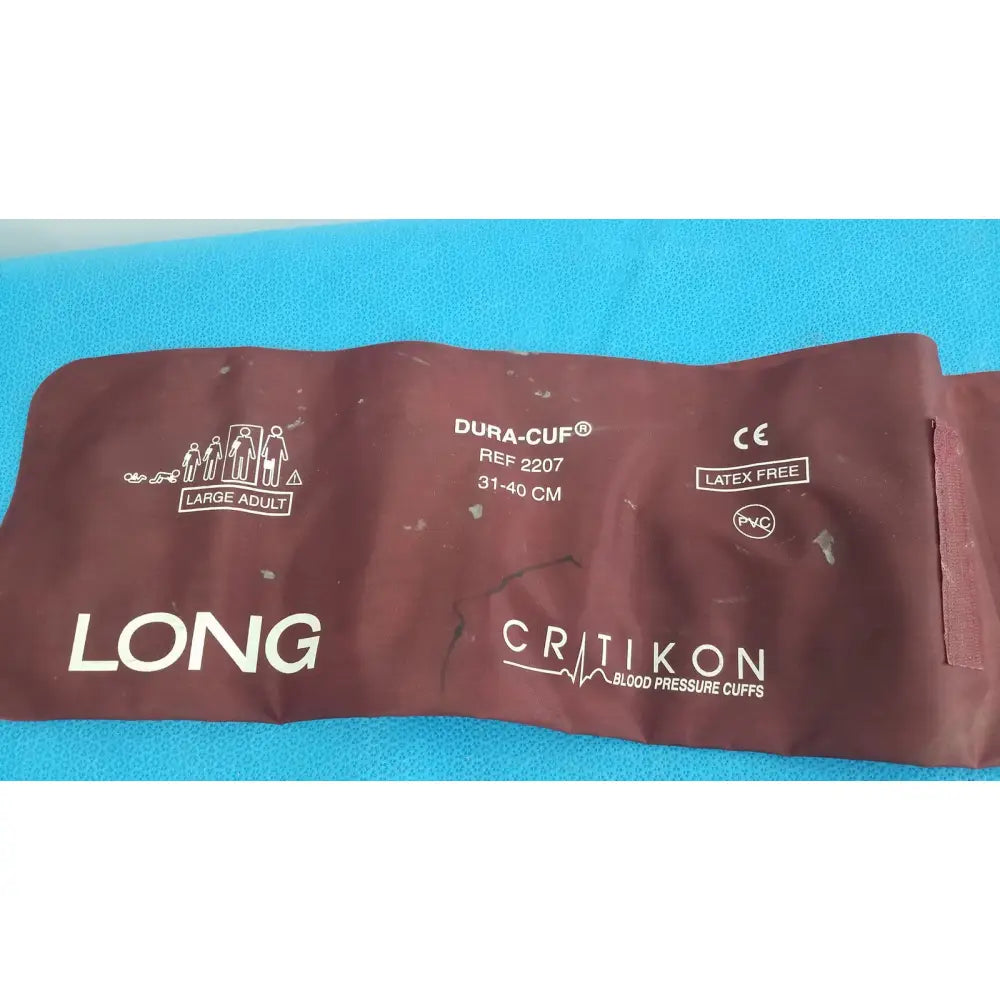 Maroon latex-free pvc critikon dura-cuf large adult blood pressure cuff for adult blood pressure 31-40cm size