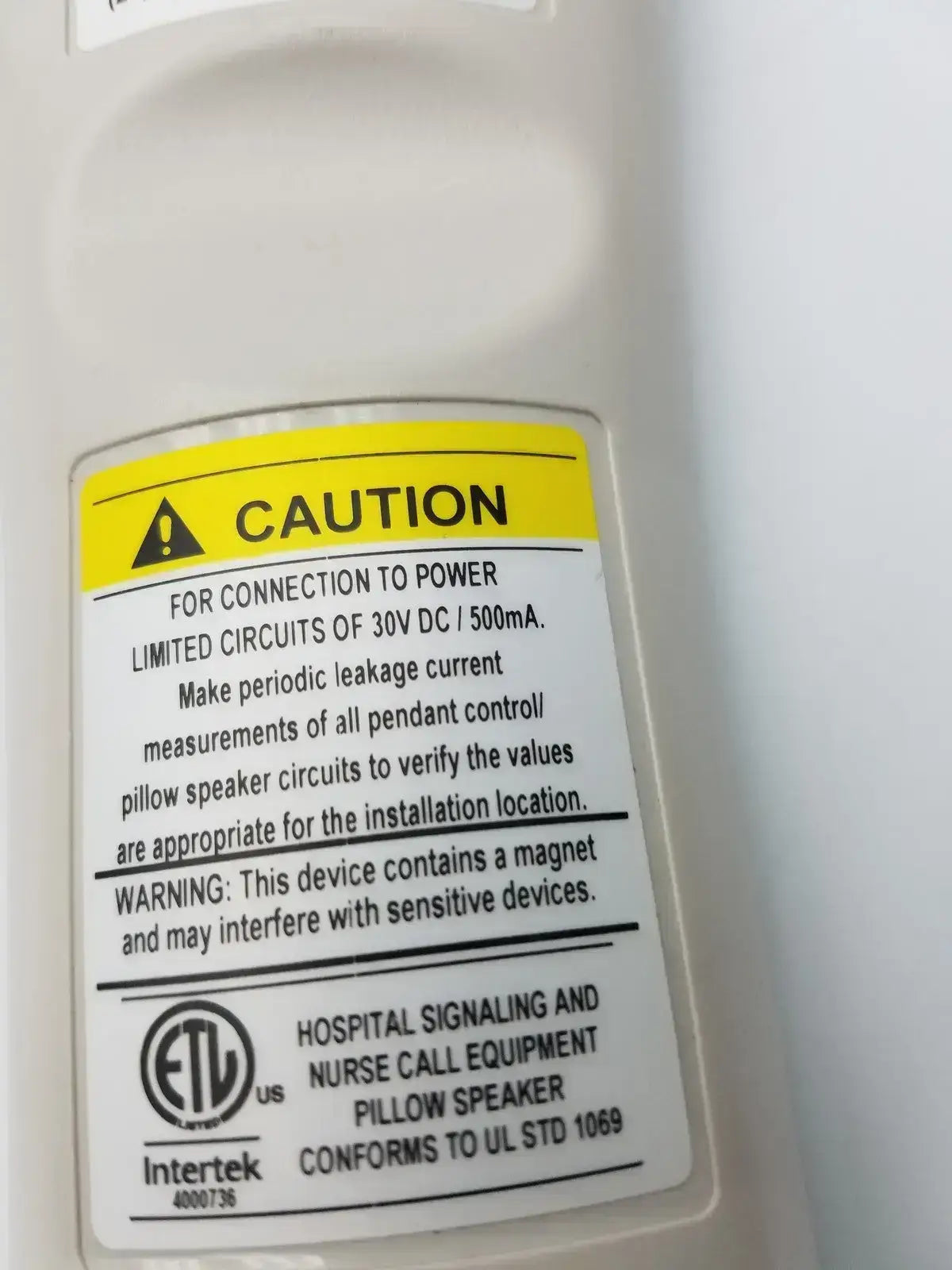 Curbell Getwell Network Nurse Call Remote P/N 4E370E-1013468 Nurse Call Remote, as-is (for parts) product photo 8