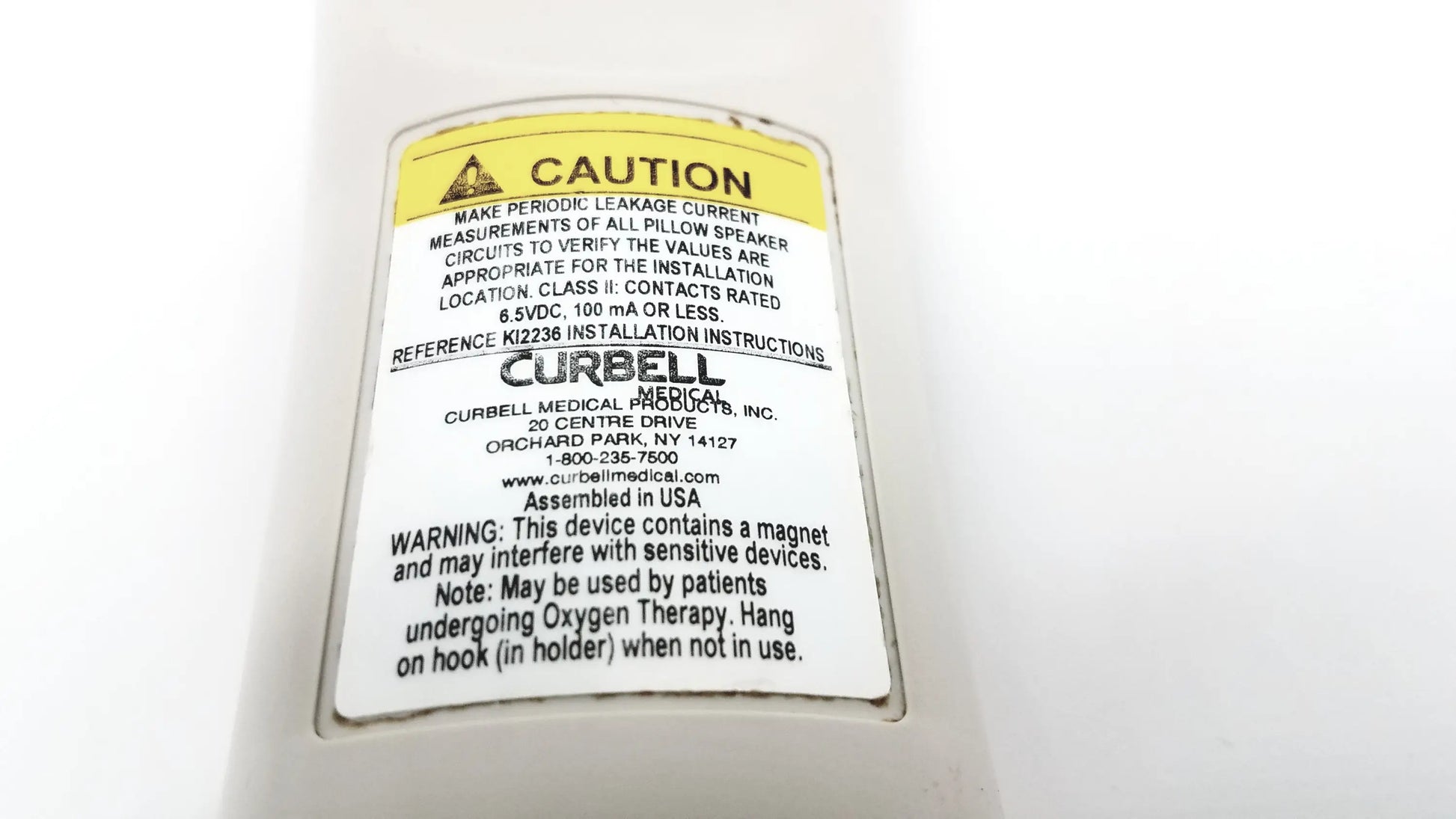 Curbell Getwell Network Nurse Call Remote P/N 5I412U-101021A Network Nurse Call Remote, second-hand product photo 9
