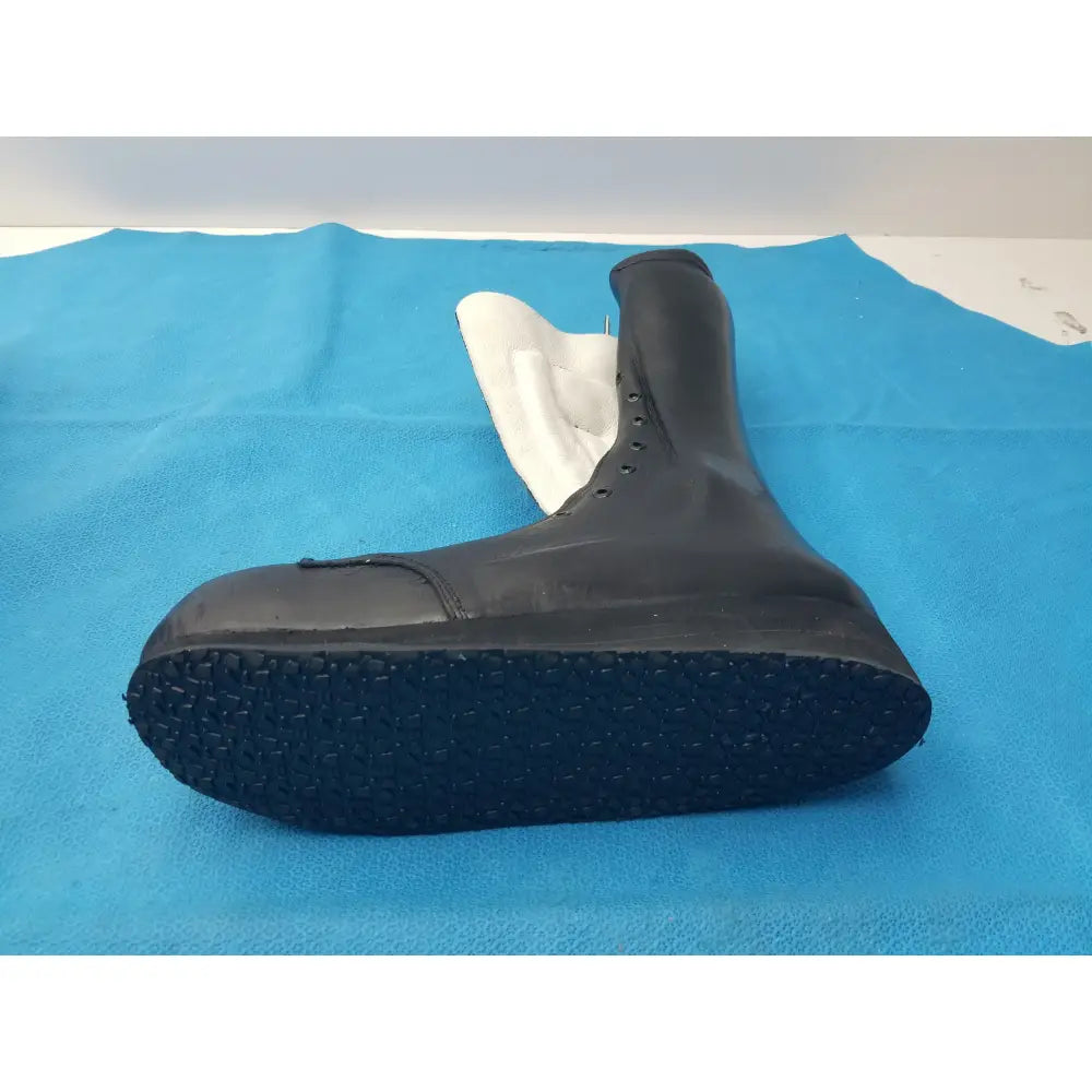 Custom Leather Orthopedic AFO Braced Boot Shell Right Foot Black - Orthopedic AFO braced boot shell