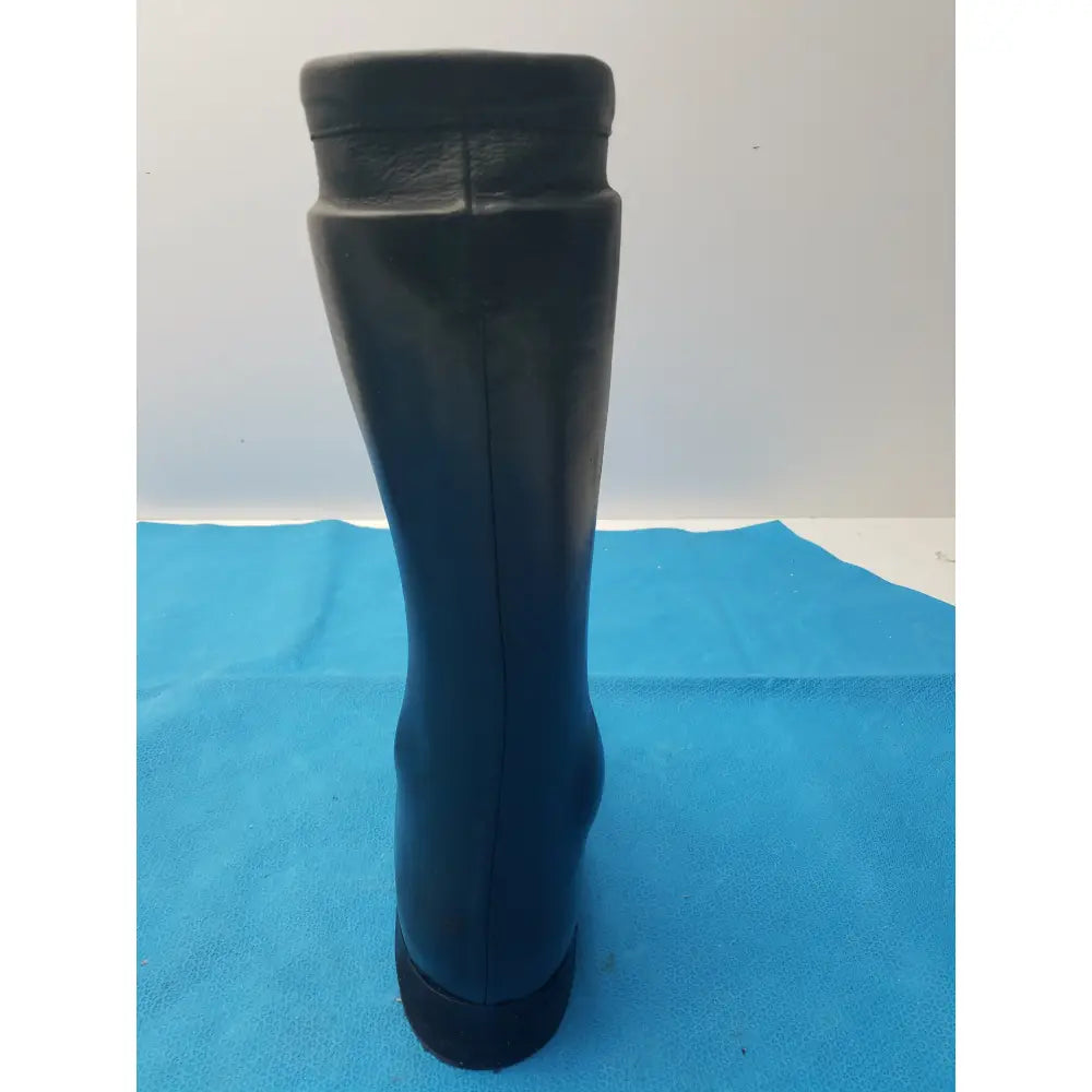Custom Leather Orthopedic AFO Braced Boot Shell Right Foot Black - Orthopedic AFO braced boot shell