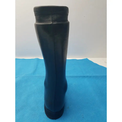 Custom Leather Orthopedic AFO Braced Boot Shell Right Foot Black - Orthopedic AFO braced boot shell