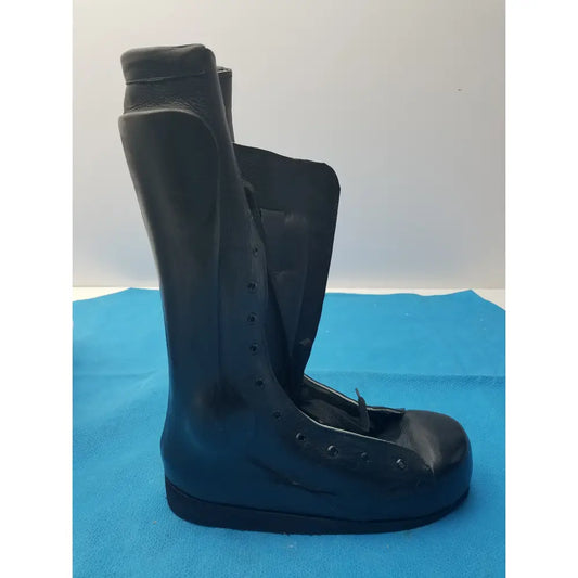 Custom Leather Orthopedic AFO Braced Boot Shell Right Foot Black - Orthopedic AFO braced boot shell