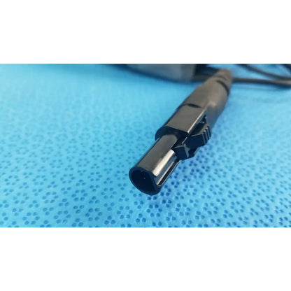 Black plastic cylindrical catheter connector cable with ridged locking mechanism for reuse medical equipment, EnSite X EP system