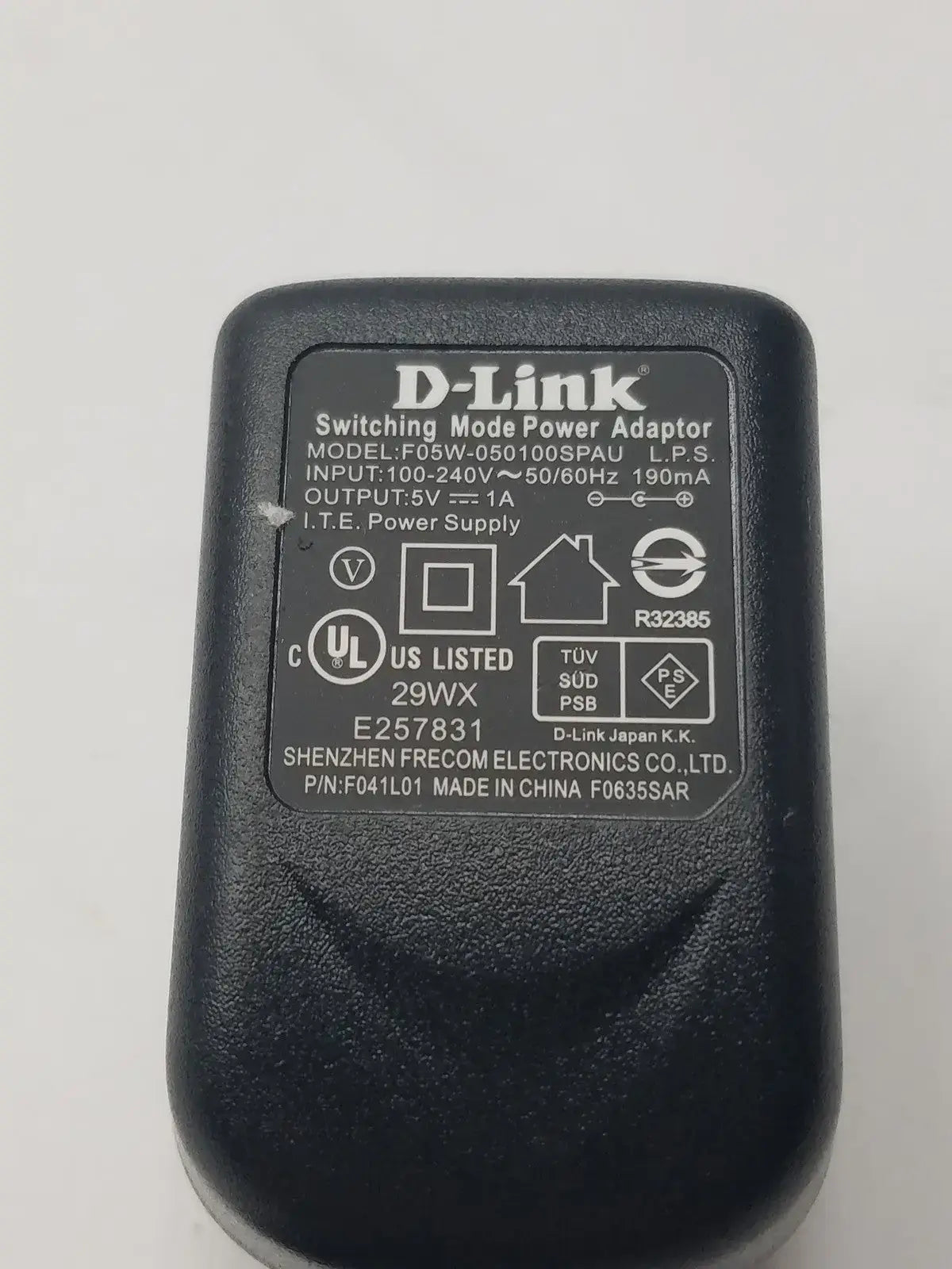 D-Link Switching Mode Power Adaptor F05-050100SPAU Switching Power Adapter, second-hand product photo 3