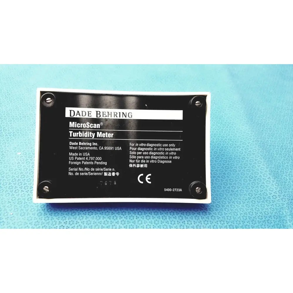 Dade Behring MicroScan Turbidity Meter for Laboratory Microbiology Analysis Turbidity Meter, as-is (for parts) product photo 2