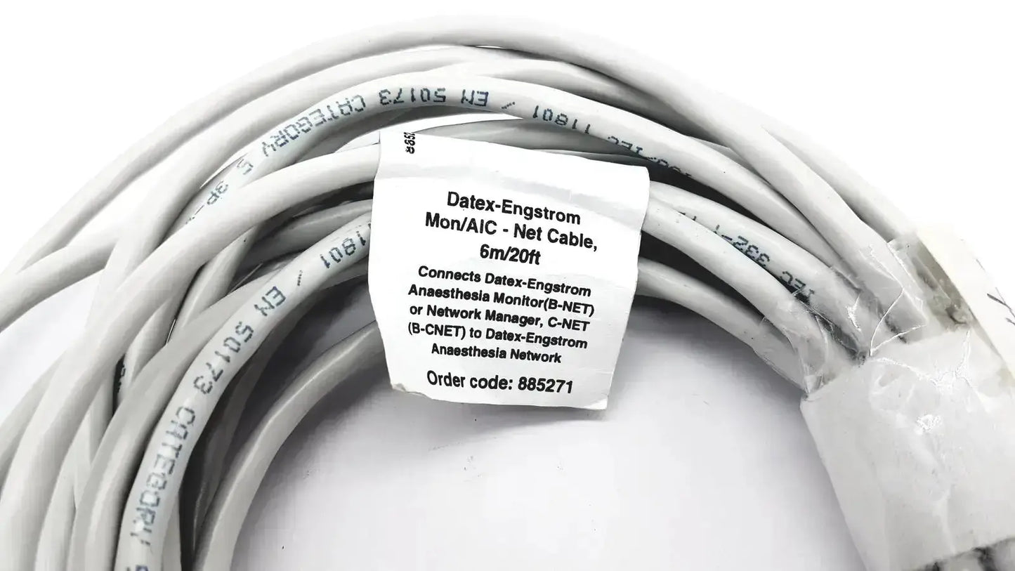 Datex Ohmeda Datex-Extension Mon/AIC Network Cable 20ft Length - Order Code 885271 Network Cable, second-hand product photo 7