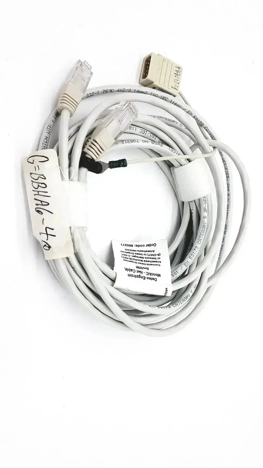 Datex Ohmeda Datex-Extension Mon/AIC Network Cable 20ft Length - Order Code 885271 Network Cable, second-hand product photo 3