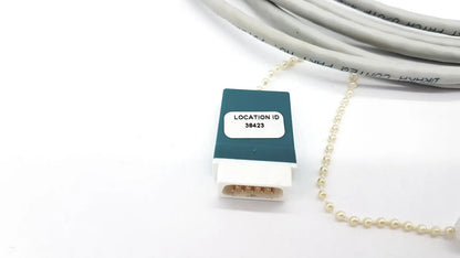 Teal and white Datex Ohmeda g-bbha6-4t medical network cable 10ft with attached pearl chain connector