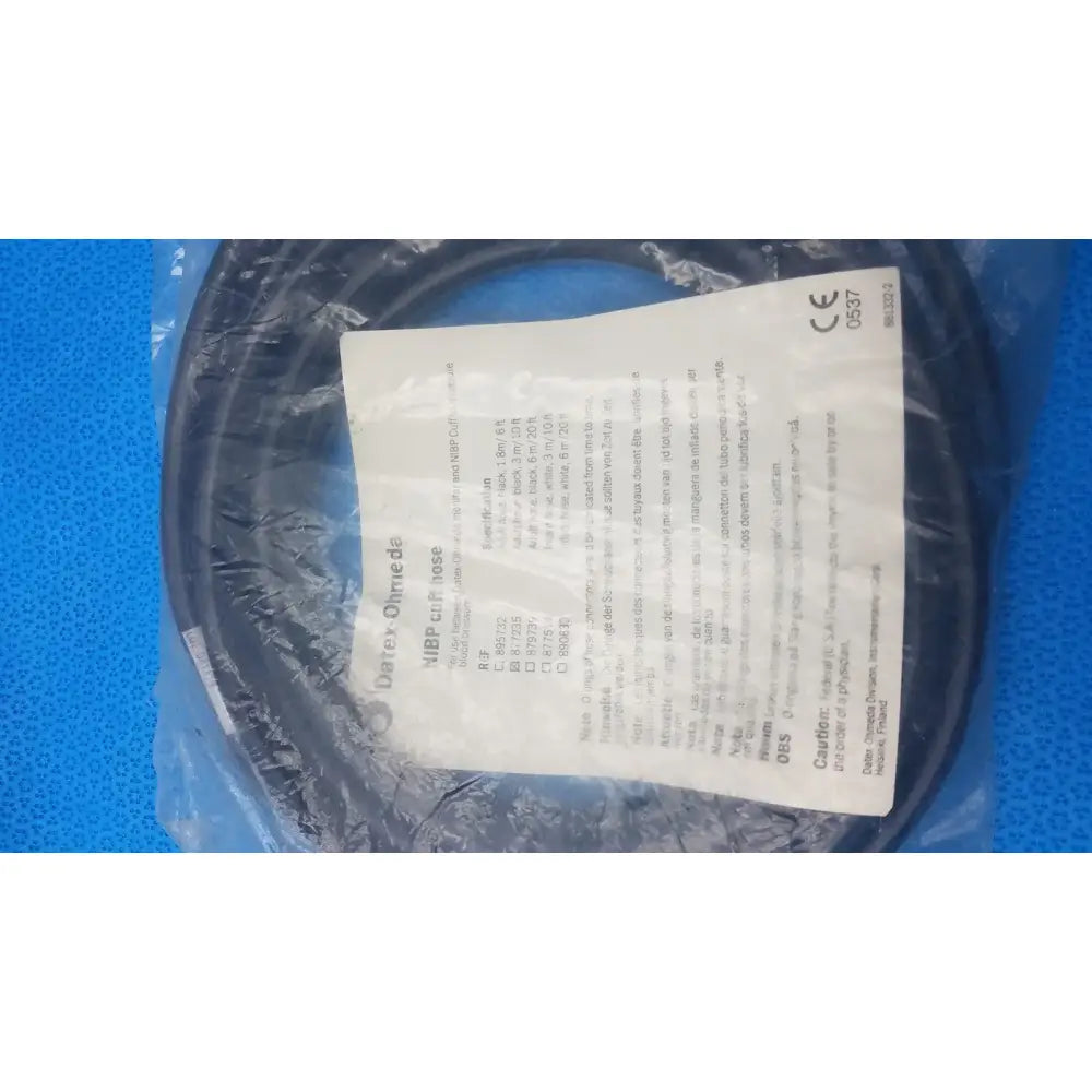 Datex Ohmeda S/5 NIBP Air Hose Cuff Compatible – Medical Grade NIBP Air Hose with Cuff, second-hand product photo 5