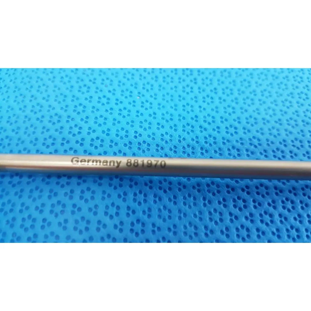 A sleek metallic cylindrical geck surgical instrument rod engraved with germany 881970 for precise surgical use