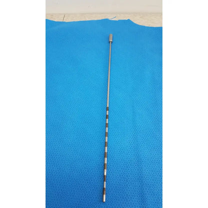 Silver-colored metal geck surgical instrument rod with black and white stripes and cylindrical cap for reuse medical use