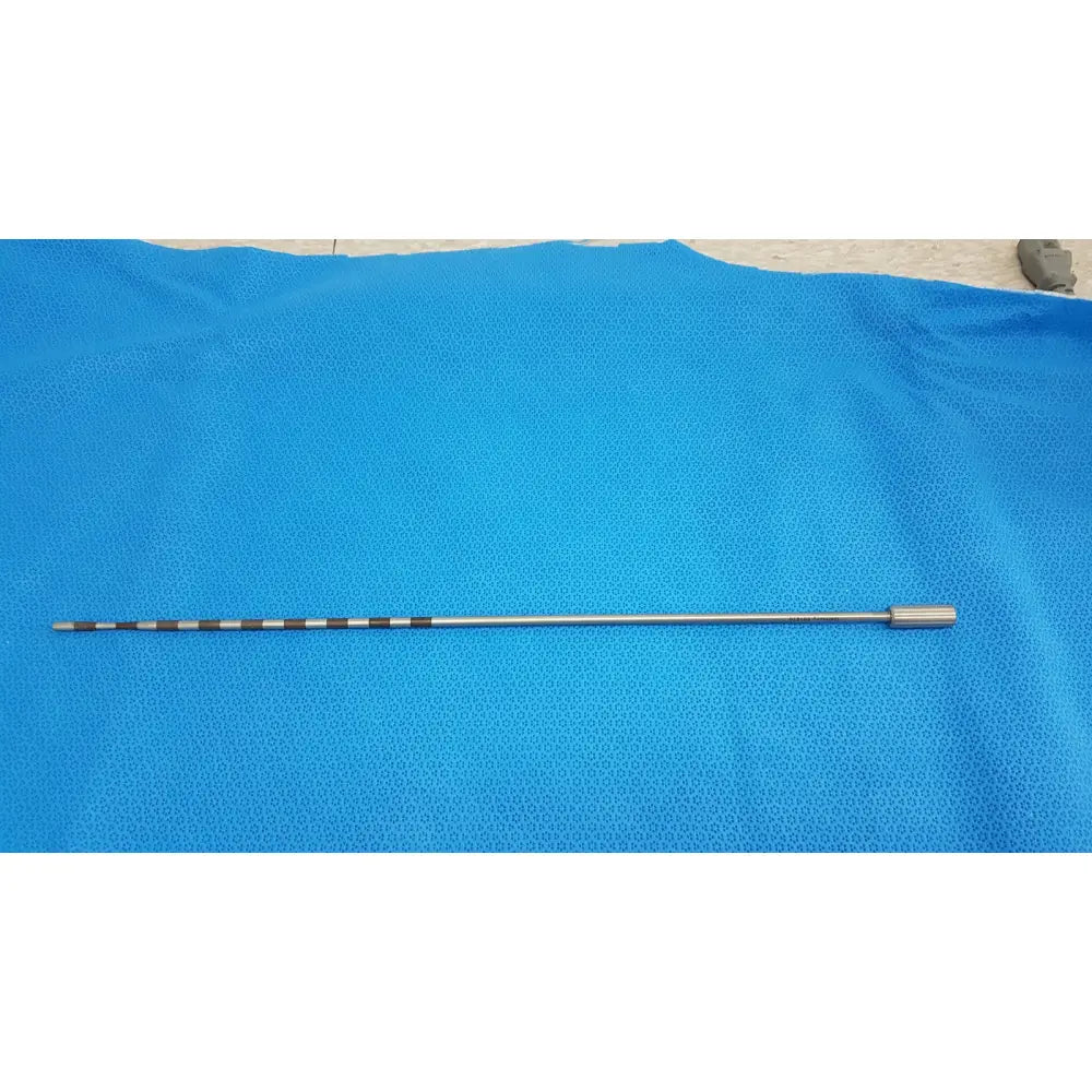 Davis plus geck surgical instrument model 8381-01 metallic reuse medical tool with slender black and silver striped shaft