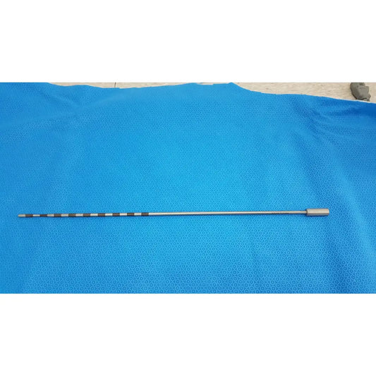 Davis plus geck surgical instrument model 8381-01 metallic reuse medical tool with slender black and silver striped shaft