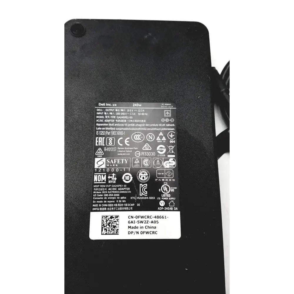 Dell 240W AC Adapter LA240PM160 GA240PE1-00 0FWCRC 19.5V 12.3A Charger AC Adapter, second-hand product photo 7