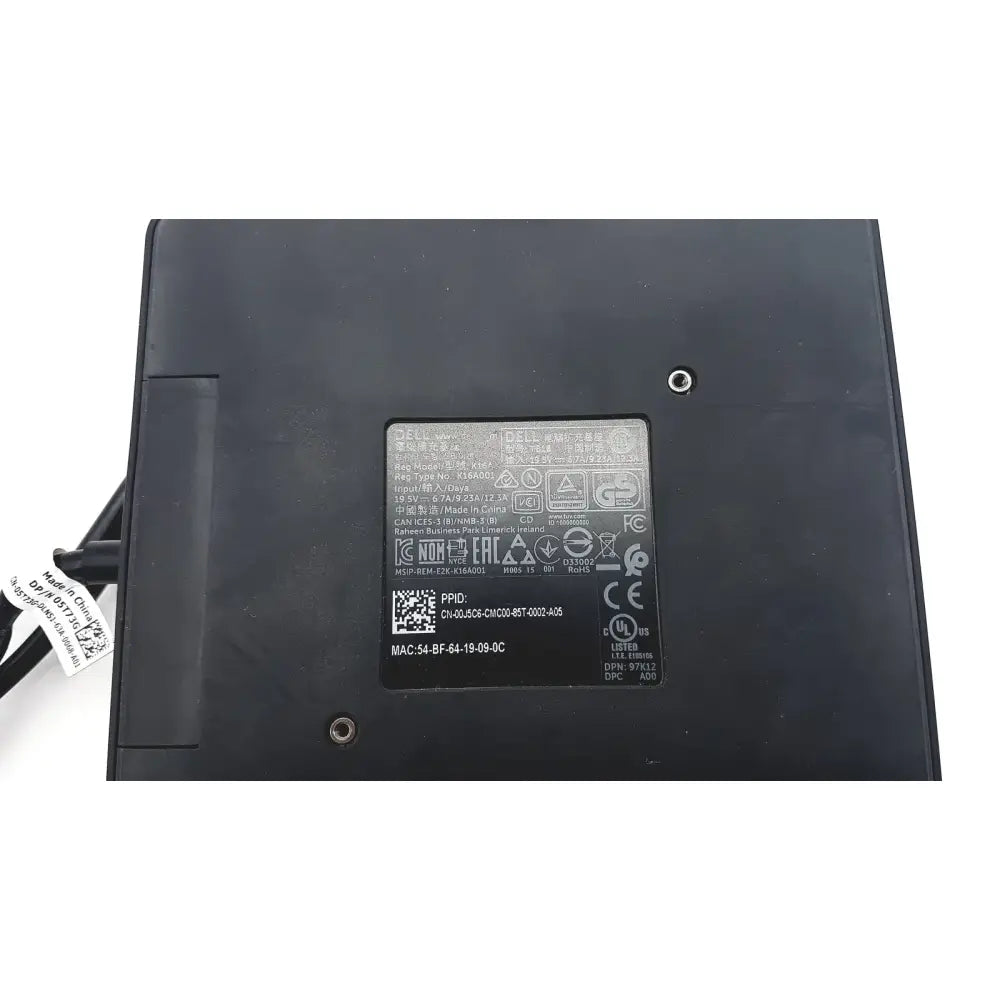 Dell Thunderbolt Docking Station TB16 K16A001 - USB Type C 3.0 - Unteste Thunderbolt Docking Station, as-is (for parts) product photo 5