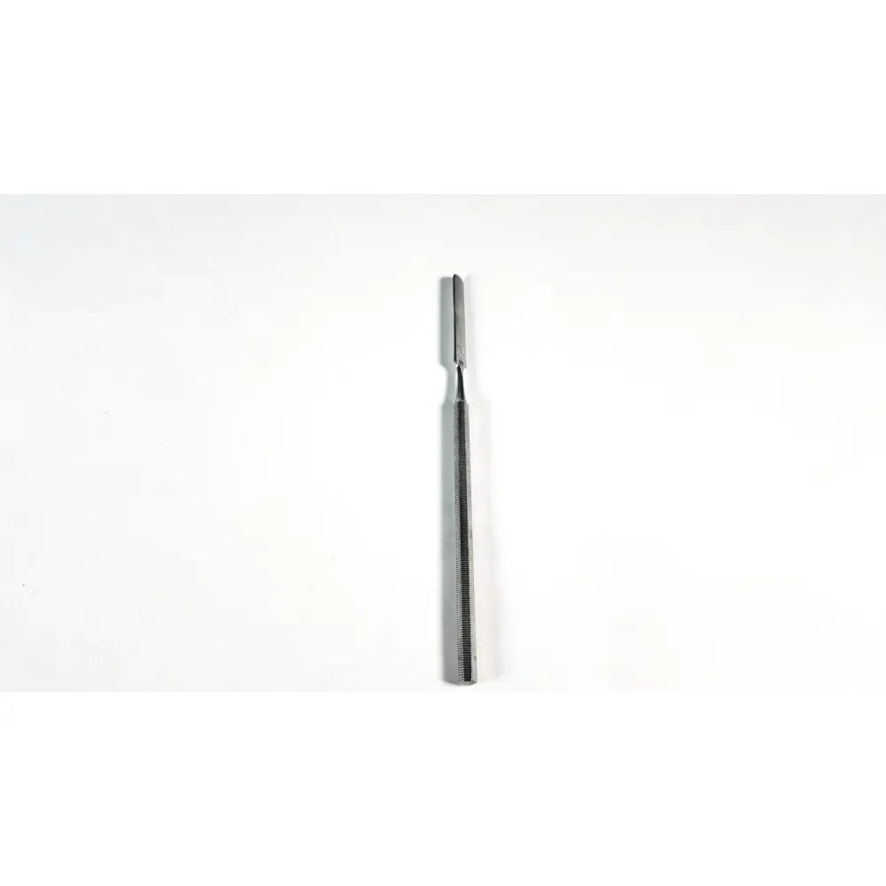 Dental usa spatula single end medium silver metal chisel with textured ribbed handle for surgical dental use