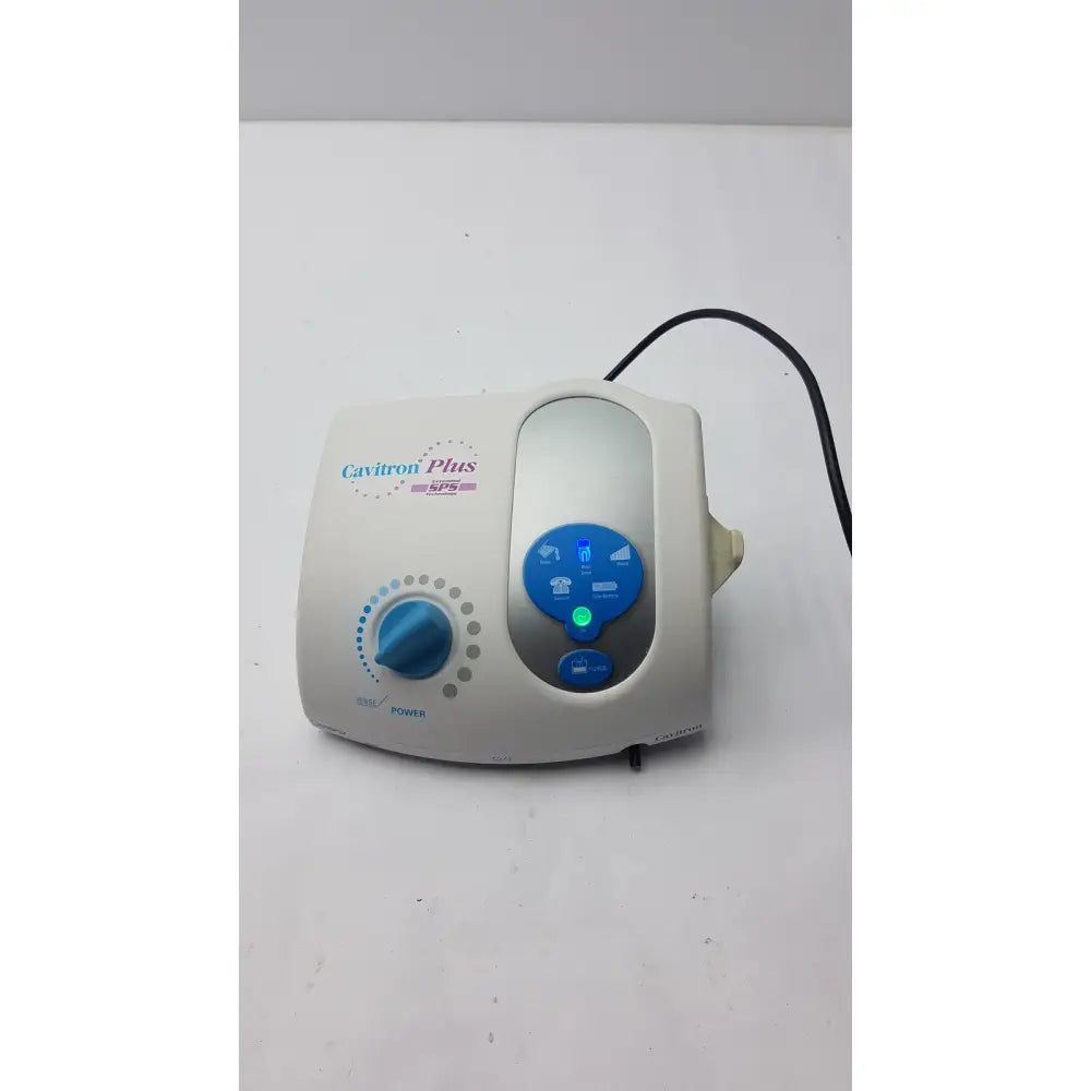 Beige dentsply caviitron plus ultrasonic scaling unit gen 136 with blue control panel and power dial