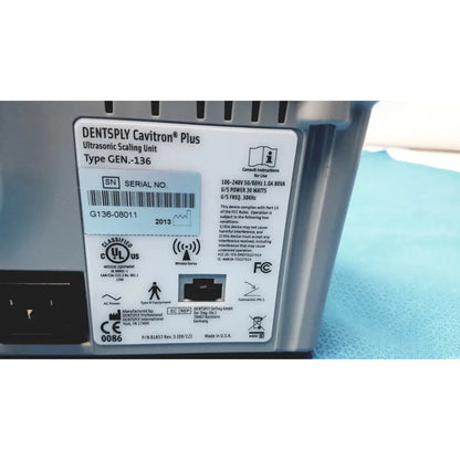 Dentsply Cavitron Plus ultrasonic scaling unit type GEN-136 with gray metallic body and serial number g136-08011