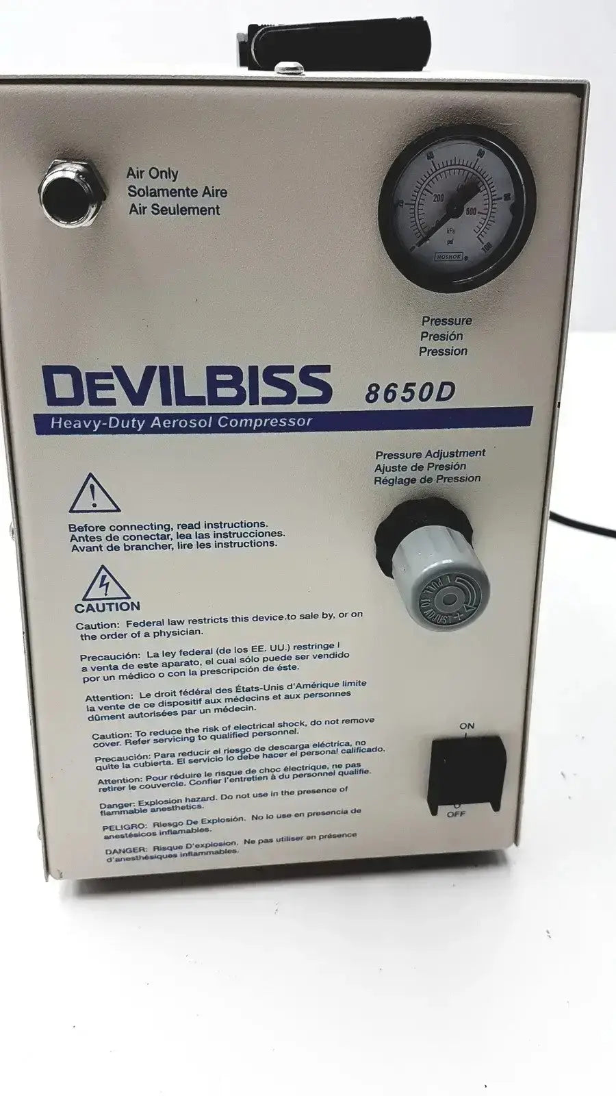 Unknown Devilbiiss Heavy Duty Aerrosol Comprressor 8650D Nebulizer Compressor, second-hand product photo 1