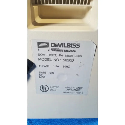 DeVilbiss 5650D Pulmo-Aide Compressor Nebulizer System Compressor Nebulizer System, as-is (for parts) product photo 8