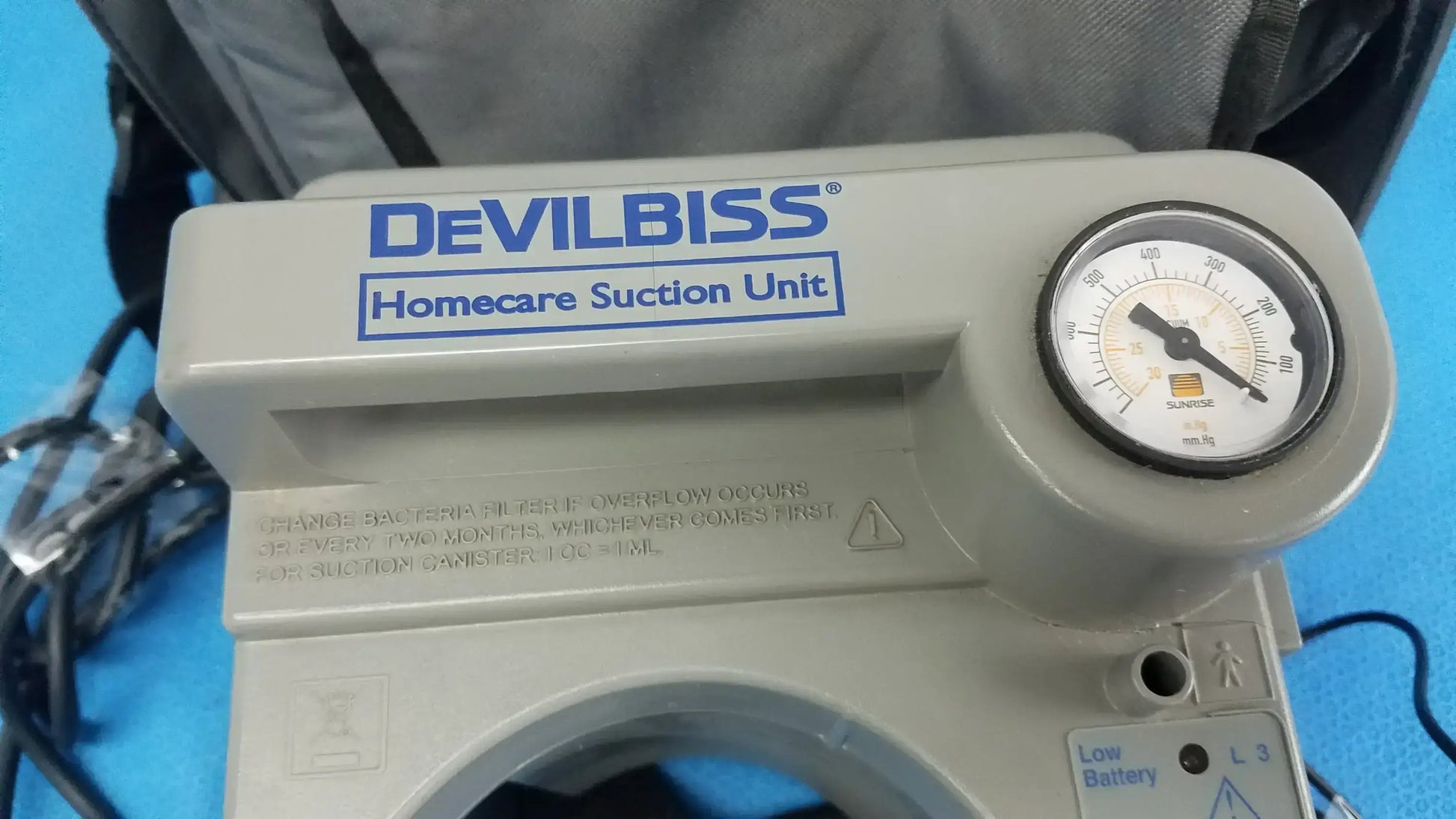 DeVilbiss 7305P-D Homecare Vacu-Aide Suction Unit With Power Supply and Bag Suction Unit, second-hand product photo 3