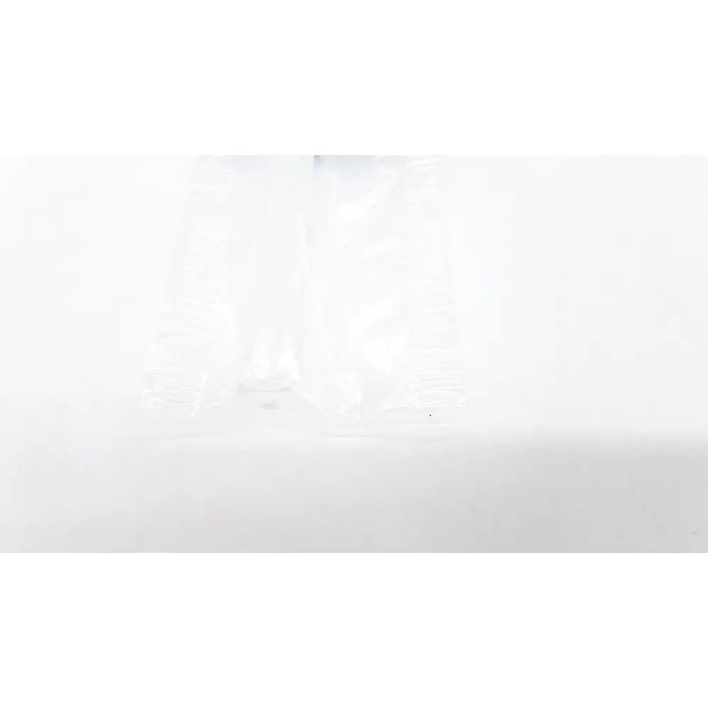 Clear plastic disposable dental things bag with crinkled texture and subtle light reflections for reuse medical use