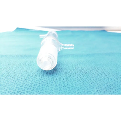 Clear plastic medical tubing with rounded end and side port for distillation column 24/40 joint 200mm length 10mm straight hose connection