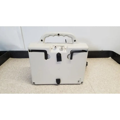 White medical defibrillator case with black handles and latches for djo aircast venaflow 30a vascular system