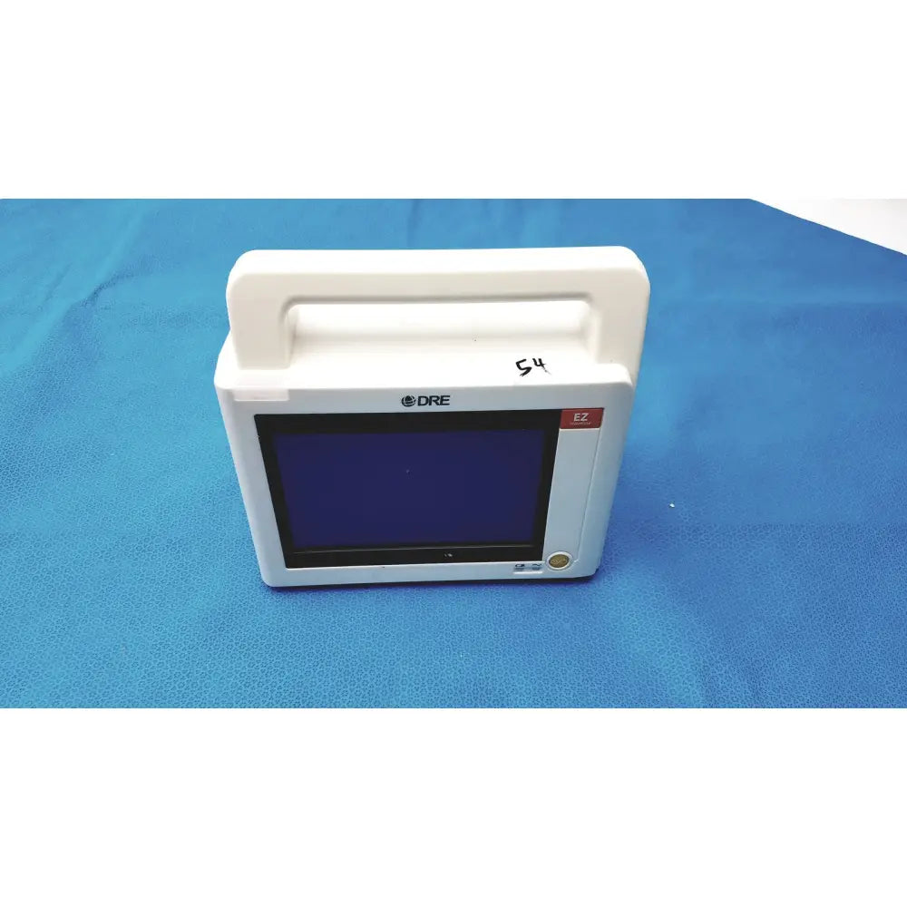 White dre ez waveline portable patient monitor with rectangular screen and integrated handle for vital signs monitoring