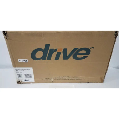 Brown cardboard box with drive logo and label for heavy duty bariatric plastic seat transfer bench product packaging
