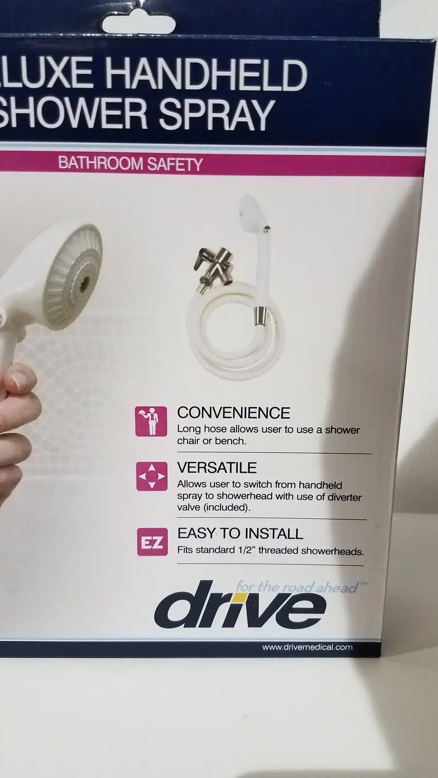 Reuse Medical Drive Medical Deluxe Handheld Shower Spray Head – Extra-Long Hose, Adjustable Centrifuge Tubes, second-hand product photo 1