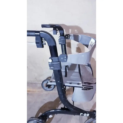 Drive Medical Nitro Aluminum Rollator Walker 10" Casters, Black & White Rollator Walker, second-hand product photo 8
