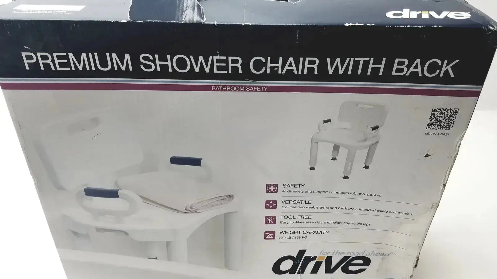 Drive Medical Premium Series Shower Chair with Back and Arms - NEW OPEN BOX Shower Chair, new product photo 1