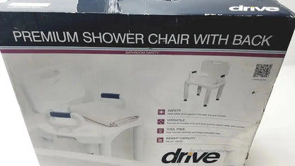 Drive Medical Premium Series Shower Chair with Back and Arms - NEW OPEN BOX Shower Chair, new product photo 1