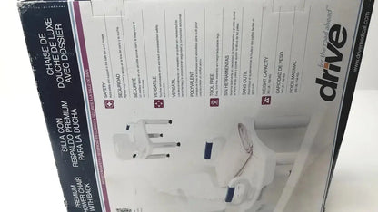 Drive Medical Premium Series Shower Chair with Back and Arms - NEW OPEN BOX Shower Chair, new product photo 3