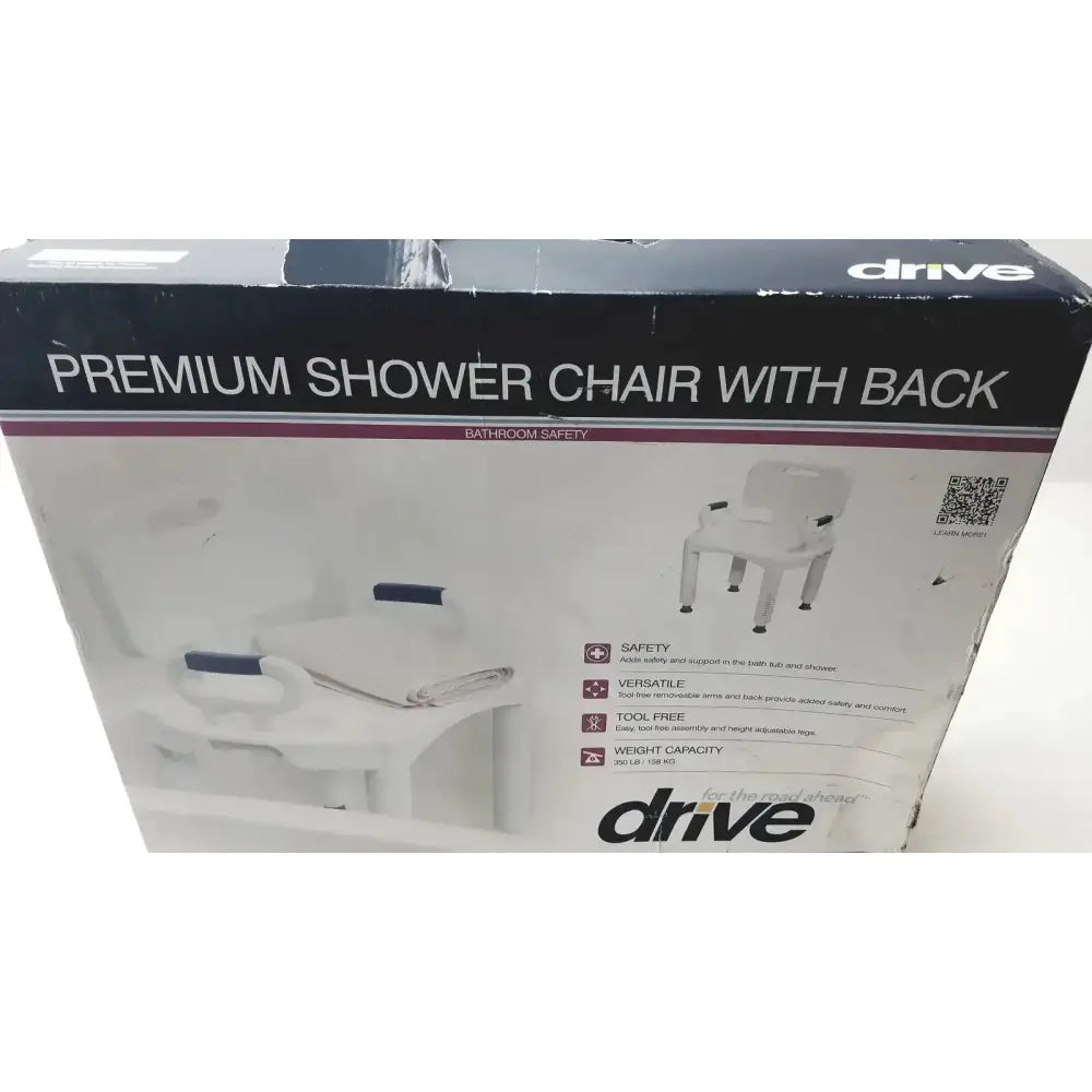 Drive Medical Premium Series Shower Chair with Back and Arms - NEW OPEN BOX Shower Chair, new product photo 1
