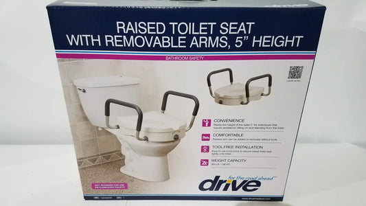 Reuse Medical DRIVE Raised Toilet Seat 5" Height with Removable Arms RTL12027RA Centrifuge Tubes, second-hand product photo 1