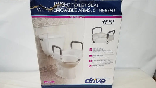 Reuse Medical Drive RTL12027RA Raised Toilet Seat with Removable Arms – Drive Medical Centrifuge Tubes, second-hand product photo 1