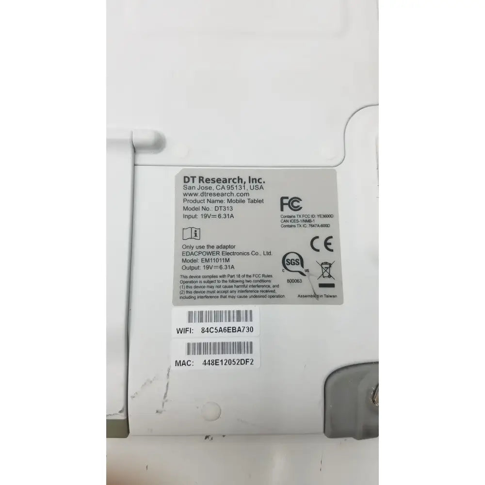 DT Research DT313 Mobile Tablet Model: EM11011M Medical Tablet, second-hand product photo 3
