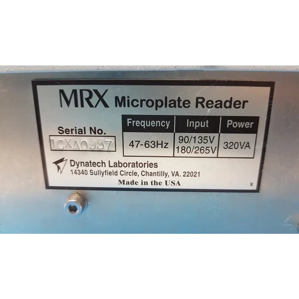 Dynatech Laboratories MRX Microplate Reader S/N 1CXA0957 - Microplate Reader