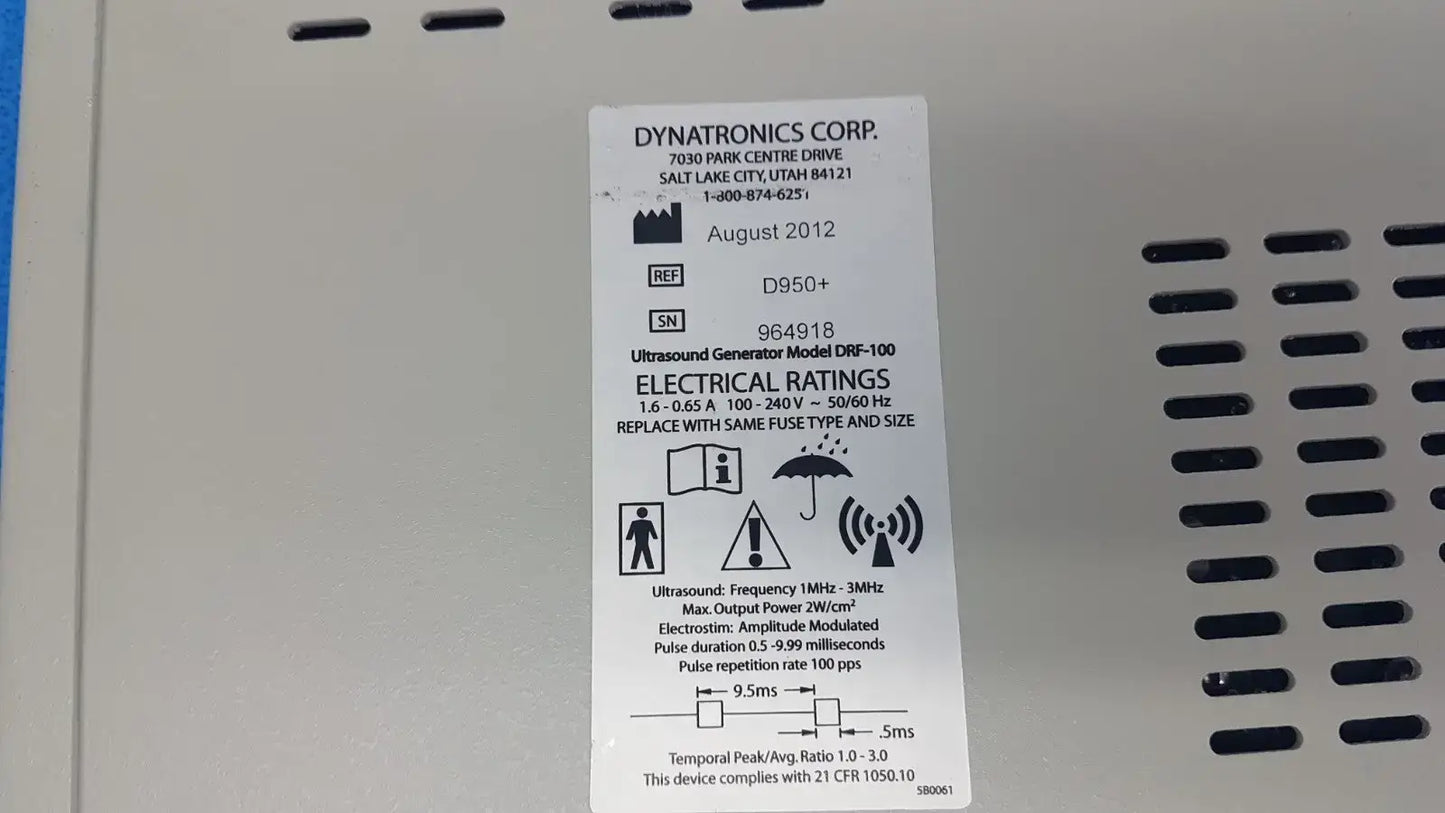 Dynatronics Dynatron Dynatronics 950 Plus Ultrasound System – Therapeutic Medical Device Ultrasound Therapy System, second-hand product photo 3